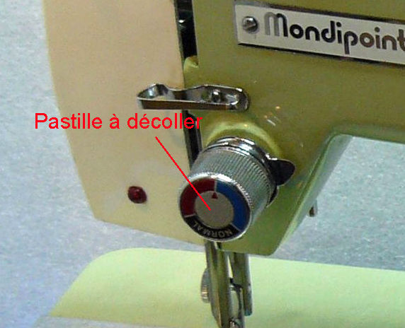 Dial'N pastille à décoller sur le bloc de tension