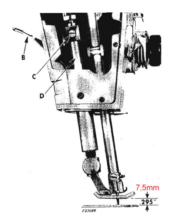 Singer 411g réglage pied de biche